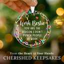 6 x HEXMOZ Work Besties Gifts for Women, Work Friends - Coworker Ornament - Christmas Coworkers Gifts, White Elephant, Secret Santa Office Ideas for Work Friends - Acrylic Ornament 2025