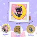 SuanFA Cat Diamond Art Kits for Adults with Frame, Moon Diamond Painting Kits for Kids,Full Round Drill Gem Painting Kit with Colorful Box for Decoration and Gift(15x15 cm/6x6 inch)