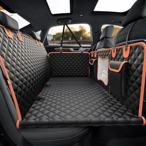Back Seat Extender for Dogs,Dog Car Seat Cover for Back Seat with Hard Bottom Holds 450 lbs Dog Hammock for Car,Back Seat Pet Cover for Dogs 100% Waterproof for Car, SUV, Truck