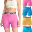 wirarpa Women's Boxer Briefs Cotton Underwear Anti Chafing Boy Shorts Panties 5.5" Inseam 4 Pack Size 3 XL
