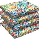 LVTXIII Outdoor Chair Cushions, Water Repellent Patio Furniture Cushions Outdoor Square Chair Pads with Ties for Dining Chairs and Garden Furniture Decoration, 18.5"x16"x2" Set of 4, Paisley Multi