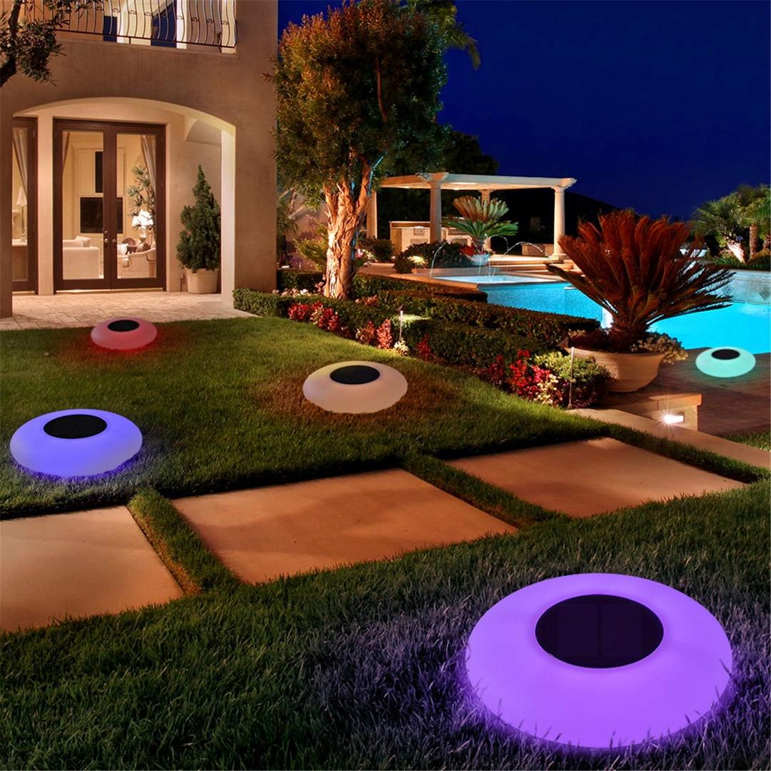 Solar LED Lights Inflatable,Swimming Pool Light Solar Floating Light Floating Pool Lights with Multi-Color LED Waterproof for Outdoor Garden (L) 1pc