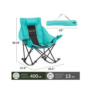 Rocking Chair Outdoor Folding Camping Chairs Portable Picnic Chair Foldable with Heat Cushion
