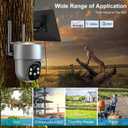 4G LTE Cellular Security Camera Security Cameras Wireless Outdoor Solar-Powered with 360 Pan & Tilt Surveillance,Pir Motion Detection,2K Color Night Vision,2-Way Audio,Siren,IP66,Built in Sim Card
