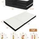 Foldable Mattress Full Memory Foam Tri Folding Pad Washable, 73x52x4" White