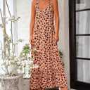 NOLLSOM Casual Women's Summer Dresses 2025 Sundress Sleeveless Floral Boho Long Dresses Beach Vacation Clothes (XL)