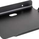 8.5''x6.3'' Deep Metal Floating Shelves, Folating Metal Wall Shelves with Lip for Speakers, Router, Camera, Plants, Wall Mounted Shelves for Bedroom, Bathroom, Living Room, Black