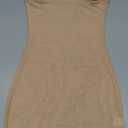 ACOSAP Women's Sexy Strapless See Through Bodycon Dress Novelty Mesh Sheer Club Party Mini Dress (Nude) S