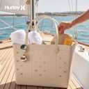 Hurley Rubber Tote Bag - Beach Bags Waterproof Sandproof, Easy-Clean Freestanding EVA Plastic, Hose-Clean, Size 19"