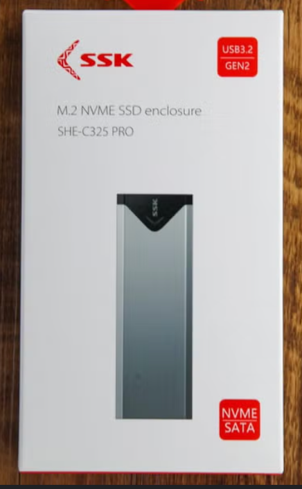 SSK M.2 NVME SATA SSD Enclosure Adapter, USB 3.2 Gen 2 (10 Gbps) to NVME PCI-E SATA M-Key/(B+M) Key Solid State Drive External Enclosure Aluminum Support UASP Trim for SSDs 2242/2260/2280