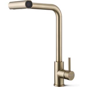 4-Mode Kitchen Faucet with Pull Down Sprayer, Waterfall Kitchen Sink Faucet Single Handle Stainless Steel Faucet for Farmhouse, RV, Laundry & Utility Sink