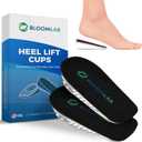Orthopedic Heel Lift Inserts for Heel Pain & Leg Length Discrepancy – Soft Gel Cushioned Heel Cups, 3 Height Options (0.6”, 1”, 1.35”), Standard Width, Men & Women, 1 Pair