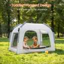 nflatable Toddler Travel Bed with Tent: Air Mattress Portable for Camping | 2 Minutes 3 Step Easy Quick Setup - Pop-up Play Tent for Kids Trips Backyard Hotel Grandparents Home Overnight Stays