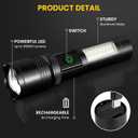 Flashlight Rechargeable Flashlights High Lumens, 99,000 LM Bright LED Flashlight Powered Flash Light, USB Rechargeable Flashlights & Waterproof Handheld Flash lights for Home Camping Hiking(2 Pack)