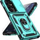 for Samsung Galaxy S25 Ultra Case with Slide Camera Cover HD Screen Protector [Military Grade Drop Tested] Magnetic Ring Holder Kickstand Protective Phone Case for Samsung Galaxy S25 Ultra 2025, Mint