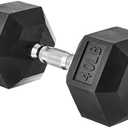 Amazon Basics Rubber Hex Dumbbell Hand Weight, 40 pounds