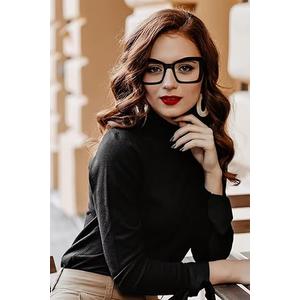 REAVEE Oversized Square Reading Glasses for Women, Blue Light Blocking Large Frame Computer Readers Spring Hinge 2.0x