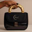 Travel Essentials, Toiletry Bag for Women & Makeup Bag with Hook  High-Capacity Travel Hanging Wash Bag | Black PU Leather, Transparent Base, Zipper Closure, Luxe Look, Durable & Stylish