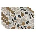 Boho Placemats Set of 4, 12x18 Inch Linen Fabric Place Mats for Kitchen Dinning