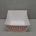 Novelty Place Plastic Red & White Striped Classic Popcorn Containers for Movie Night - 9.25" Square x 5.9" Deep (1 Pack)