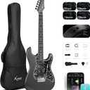 Enya XMARI Smart Electric Guitar with Built-in DSP Effects, 4 Presets, USB-C OTG Recording, Headphone Output, Custom Ceramic Pickups, Carbon Fiber Body, with Gig Bag, Strap, Cable & Picks