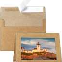 Silunkia 60 Packs Brown Photo Frame Cards and Envelopes for 4 x 6 Picture, Paper Picture Frames and Self Seal Envelopes for Birthday Christmas Wedding Invitations Graduations Classroom