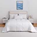 Lightweight Goose Down Fiber Comforter King Size, Cooling Summer Duvet Insert for Hot Sleepers, Soft Fluffy Hotel Luxury Bedding, Breathable 100% Cotton Cover, White, 106x90 Inches