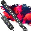 Pawfly 11 W Aquarium Color Enhancement Light for 13" to 22" Fish Tanks IPX8 Waterproof Aquarium LED Light Brilliant RGB Lights with 7 Single Color Effects Timer & Adjustable Brightness (12 Inch)