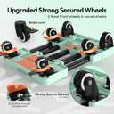 Folding Hand Truck 500lbs, Portable Heavy Duty Dolly Cart, 6 Wheels Collapsible Luggage Cart with 2 Elastic Ropes - Compact Trolley Cart for Easy Moving - Ideal Hand Cart for Travel and More (1.70, Green)