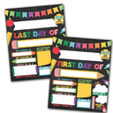 First Day of School Sign 10 Double-Sided First and Last Day Boards, 8x10 Back to School Photo Prop for Kids, Preschool, Kindergarten and Elementary, Fiesta Chalk Theme