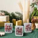 Christmas Votive Candle Holders Set of 3, Snowman Glass Tealight Candle Holders Snowman Table Centerpiece, Tabletop Decoration for Winter New Year Party Decor (Snowman 3)