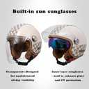 Motor Cycle Helmets for Men Dual Visor 3/4 Open Face Motorcycle Helmet for Men & Women, DOT Approved Unisex Retro Half Helmet，Motorbike Casco for Moped Cruiser (White, L)