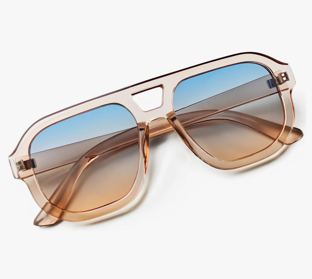 livho Trendy Polarized Square Aviator Sunglasses Women Men Square Eyewear Frame, Retro Sun Glasses for Women Men 2025 Shades