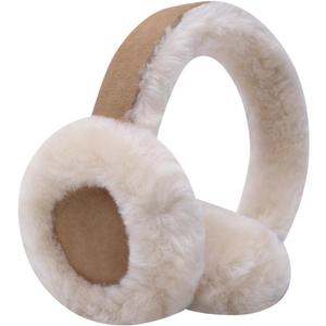 Harssidanzar Classic Winter Earmuffs for Men Women, Unisex Sheepskin Earmuffs, Foldable, Outdoor