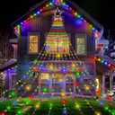 Onory 23FT Christmas Outdoor Waterfall Star String Lights, 860 LEDs, 8 Modes, Waterproof for Yard, Patio, Party Decorations (Multicolor)
