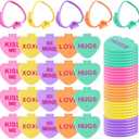 clothmile 100 Pcs Valentine Compact Mirror Bulk Gifts Heart Shaped Mini Pocket Mirror Folding Makeup Portable Love Hand Mirror for Women Valentine's Day Gift