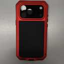 Marrkey Compatiable with iPhone 17 Pro Max Case,360 Full Body Protective Cover Heavy Duty Shockproof [Tough Armour] Aluminum Alloy Metal Case with Silicone Built-in Screen Protector - Red