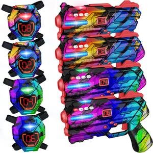 Laser Tag Guns Set of 4 Laser Tag Guns with Digital LED Score Display Vests,Gifts for Teens and Adults Boys & Girls,Adults and Family Fun,Gift for Kids Ages 8 9 10 11 12+Year Old Boy (Multicoloured)