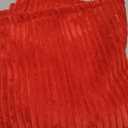 decorUhome Christmas Corduroy Red Throw Pillow Covers 16x16 Set of 2 Decorative Soft Boho Farmhouse Euro Couch Pillow Covers for Living Room Bed Sofa Broadside Striped Pillow Cases