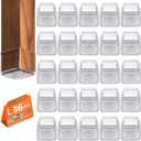 BAIPOK 36pcs Square Chair Leg Floor Protectors, Furniture Felt Pads for Hardwood Floors, Furniture Sliders for Chair Legs, Floor Protectors for Chairs, Silicone Chair Leg Caps Cover, Large, Clear