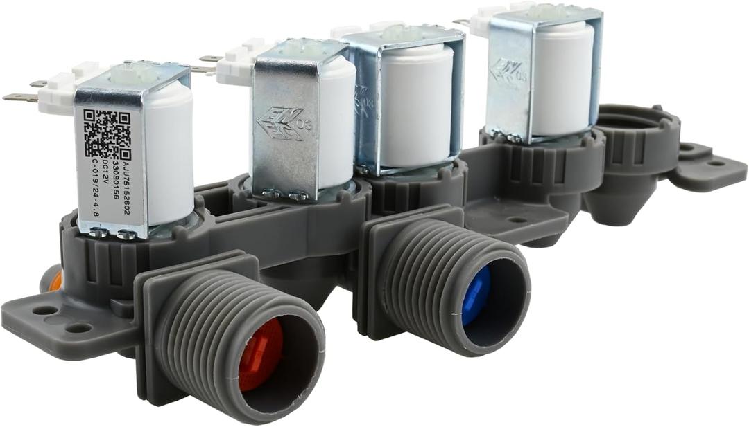 AJU75152602 Washer Inlet Valve Assembly compatible with lg WT7100CW, WT7150CW, WT7300CV, WT7300CW, WT7400CW, WT7800CW, WT7900HBA, WT7305CV, WT7400CV, WT7800CV WT7155CW, WT7405CV, WT7405CW etc Series