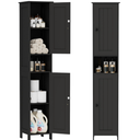 Homleke Tall Bathroom Storage Cabinet with 2 Doors, 67"H Narrow Storage Cabinet with Adjustable Shelves& Anti-Tip Design, Reversible Door Installation, Easy Assembly, 11.8 x 11.8 x 66.9 Inches, Black