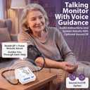 Blood Pressure Monitor for Home Use with Large Upper Arm Cuff - Automatic Talking Pulse and BP Machine with 240 Memory Recalls for 3 Users - Carrying Bag and Batteries Included, Backlit Digital LCD