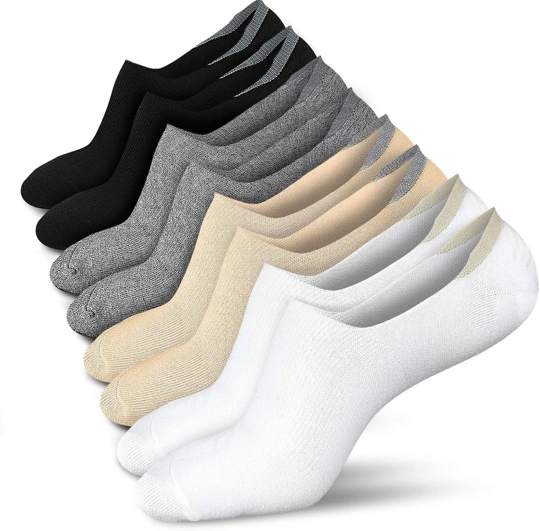 wernies No Show Socks Women Low Socks Non Slip Flat Boat Line 3 Pairs Size 8-11