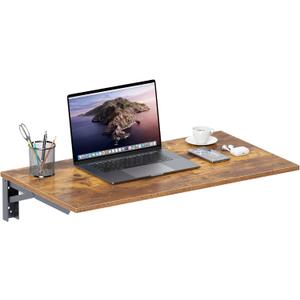 Need Wall Mounted Folding Table - Heavy Duty Small Fold Down Dining Table Length 30" Width 20" Perfect Addition to Home Office/Laundry/Home Bar/Kitchen & Dining Room Rustic Brown AC15-7650FG-ND