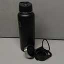 IRON FLASK Camping & Hiking Hydration Flask with Straw, Wide Mouth Insulated Stainless Steel Sports Water Bottle - 40 oz Midnight Black