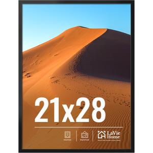 LaVie Home 21x28 Picture Frame for Wall Display, 21x28 Black Picture Frame with HD Plexiglas, 21 x 28 Poster Frame 1 Pack, Display Frame for Vertical or Horizontal, Classic Collection (Without Glass)