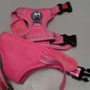 PoyPet No Pull Dog Harness, No Choke Reflective Dog Vest, Adjustable Pet Harnesses with Easy Control Padded Handle for Small Medium Large Dogs(Pink Matching Trim,M)