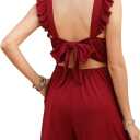 INIBUD Rompers for Women Summer V Neck Sleeveless Tank Top Jumpsuit with Pockets Short Pant Outfits Resort Wear