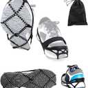 Ice Cleats, Highly Elastic Traction Cleats Grippers with Magic Tape Straps and Storage Bag, Anti Slip Walk Traction Cleats for Hiking Walking on Snow and Ice (M: Women5-10/Men3-8/foot length221-255mm)